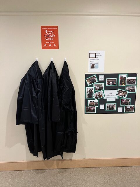 Grad gowns hanging